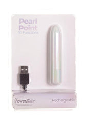 Powerbullet Pearl Point Rechargeable Bullet - Pearlescent - White