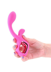 Pretty In Pink Velvet Rechargeable Silicone G-Spot Rabbit Vibrator