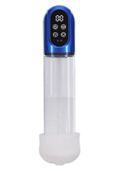 Pumped Engage 6 Function Automatic Rechargeable Penis Pump - Metallic - Blue