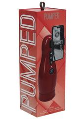 Pumped Virtuo 10 Function Suction Vibration Phone Attachment Rechargeable Masturbator - Metallic - Red