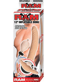 Ram Inflatable Latex Dildo - Flesh/Vanilla - 12in
