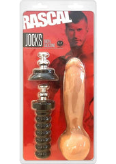 Rascal Jock Adam Silicone Cock Dildo with Silicone Handle Or Suction Cup Base - Vanilla - 8in