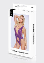 Raven Ruffle Bodysuit-Purple-Ml