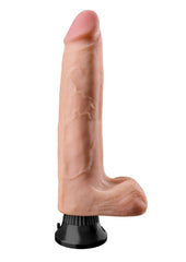 Real Feel Deluxe No. 10 Wallbanger Vibrating Dildo with Balls - Vanilla - 10in