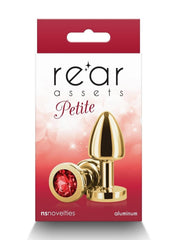 Rear Assets Aluminum Anal Plug - Petite - Gold/Metal/Red - XSmall