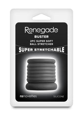 Renegade Buster Silicone Ball Stretcher - Black - 2 Piece