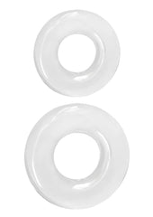 Renegade Double Stack Super Stretchable Cock Rings - Clear - Set Of 2