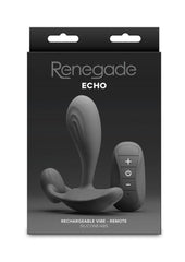 Renegade Echo Rechargeable Silicone Prostate Massager with Remote Control - Black