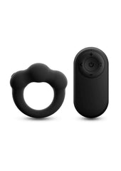 Renegade Rocket Ring Rechargeable Silicone Cock Ring and Ball Stretcher with Remote Control - Black