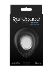 Renegade Slider Rechargeable Silicone Cock Ring - Black
