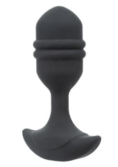Rock Bottom Rumbling Ribbed Rechargeable Silicone Probe - Black