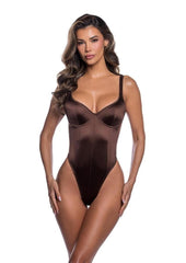 Playboy Midnight Essentials Bodysuit - Brown - Large