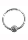 Rouge Stainless Steel Glans Ring with Ball Cock Ring - Silver