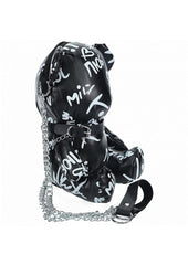 S-Line Bear Bag Pleather Writing - Black