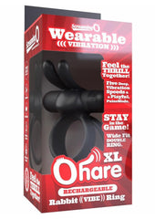 Screaming O Ohare XL Rechargeable Silicone Vibrating Cock Ring - Black - XLarge