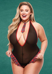 See Thru Crotchless Schoolgirl Teddy - Queen - Set