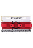 Sex and Mischief Ex's Andamp; Oh's Bound and Belted - Black/Red