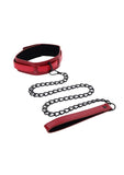 Sex and Mischief Ex's Andamp; Oh's Collar and Leash - Black/Red