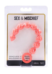 Sex and Mischief Peaches N Creame Silicone Anal Beads - Orange