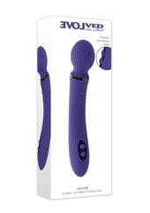 Shiver Dual End Rechargeable Silicone Vibrator - Purple