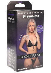 Signature Strokers Girls Of Social Media @Layna.me Pocket Pussy Masturbator - Flesh/Vanilla