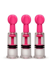 Size Matters Maxtwist Clit and Nipple Triple Sucker - Pink - Set