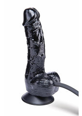 Size Up Ripple Inflatable Silicone Dildo with Balls - Black - 6in