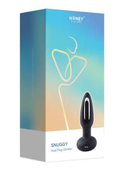 Snuggy Tapping Rechargeable Silicone Prostate Massager Butt Plug Anal Vibrator - Black