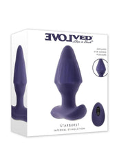Starburst Rechargeable Silicone Expandable Anal Plug with Remote - Purple
