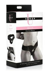 Strap U Bella Velvet-Lined Elastic Strap-On Harness - Black
