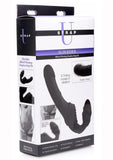 Strap U Slim Rider Rechargeable Silicone Strapless Strap-On - Black