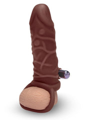 Su Silicone Vbrting Penis Xtndr-Dark - Brown/Tan