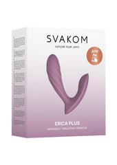 Svakom Erica Plus Thrusting Rechargeable Silicone Vibrator - Lavender/Red