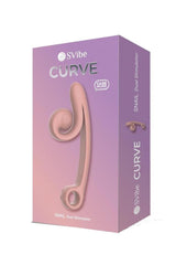 Svibe Snail Curve Rechargeable Silicone Vibrator with Clitoral Stimulator - Peachy - Pink