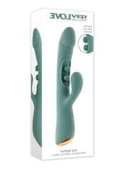 Tapped Out Rechargeable Silicone Vibrator with Stimulator - Green