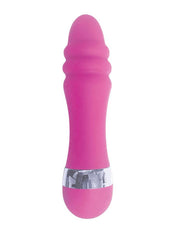 The 9's - Pinkies, Ridgy Silicone Mini Vibrator - Pink - 4.5in