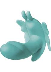 The Butterfly Effect Rechargeable Silicone Dual Motor Vibrator with Remote Control - Green/Teal