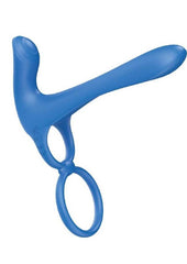 The Royale Ultimate Lover Silicone Rechargeable Couples Ring - Blue