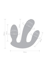 Together Blended Pleasure Rechargeable Silicone Triple Pronged Vibrator with Remote Control