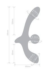 Together Double Tap Rechargeable Silicone Double-Ended Vibrating Strapless Strap-On