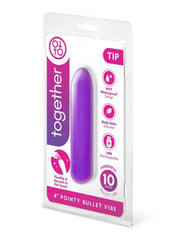 Together Tip Pointy Bullet Silicone Rechargeable Vibrator - Purple - 4in
