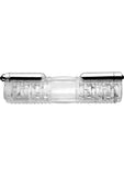 Tom Of Finland Head to Head Vibrating Sleeve - Clear/Gray