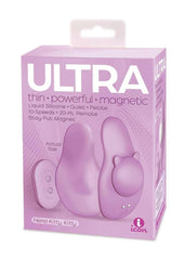Ultra Here Kitty Kitty Rechargeable Silicone Panty Vibe with Remote - Purple