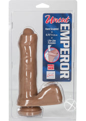Uncut Emperor Realistic Dildo with Balls - Brown/Chocolate - 6.75in