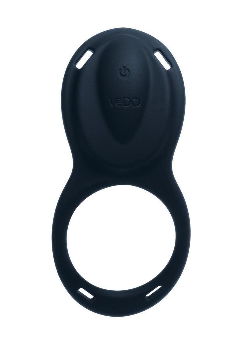 Vedo Riski Rechargeable Silicone Clitoral Vibrating Cock Ring For Couples - Black