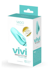 Vedo Vivi Rechargeable Silicone Finger Vibrator - Tease Me - Teal/Turquoise