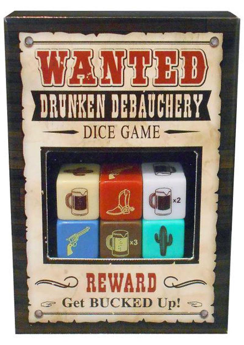 Wanted Drunken Debauchery Dice Game – CD Universe