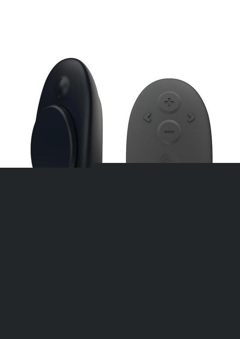 We-Vibe Moxie+ Wearable Rechargeable Silicone Panty Vibe Clitoral Stimulator with Remote Control - Satin - Black