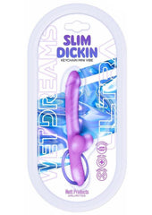Wet Dreams Slim Dickin Rechargeable Silicone Vibrator with Balls - Lavender/Purple