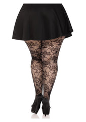 Wild Rose Net Tights - 1x-2x